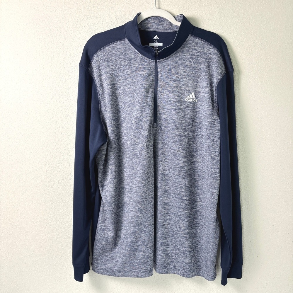 Adidas Golf 1/4 Zip Pullover Mens XL Blue Heather Performance ADVF20R782